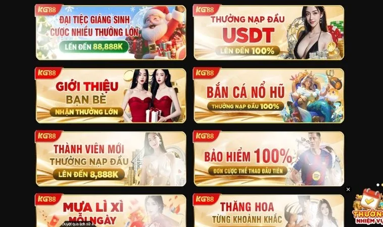 Đa dạng các chương trình khuyến mãi KG88 